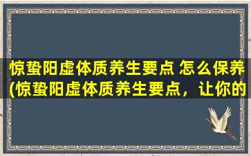 惊蛰阳虚体质养生要点 怎么保养(惊蛰阳虚体质养生要点，让你的身体更健康)